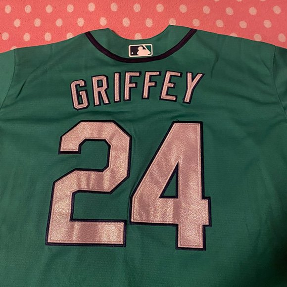 Ken Griffey Jr Baseball Jersey 24# Seattle Mariners Jersey Nike MLB Green - Picture 8 of 10